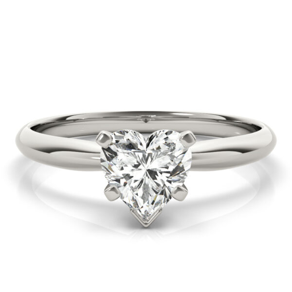 18K White Gold Heart Engagement Rings