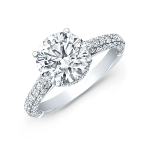 14K White Gold Round Engagement Rings